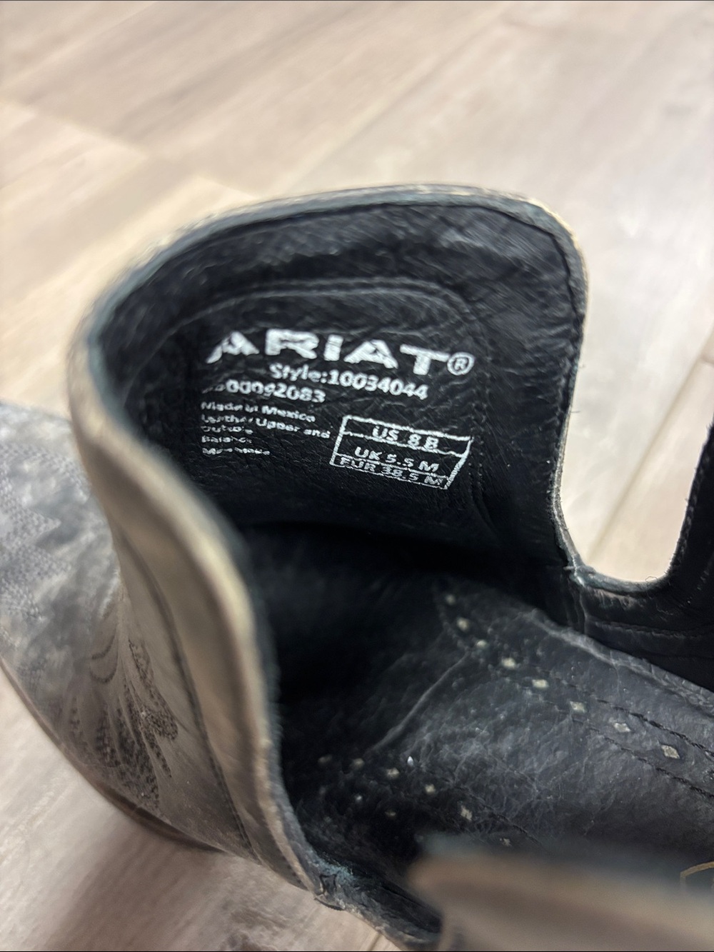 Ariat Gray Distressed Western Ankle Boots - Picture 4 of 8
